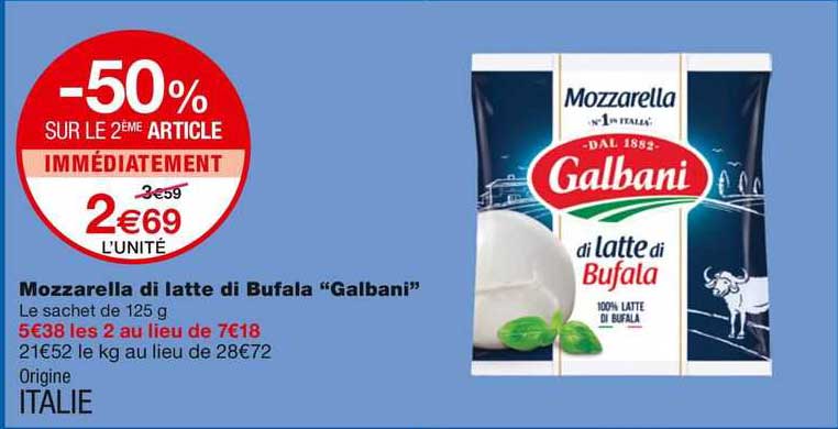 Mozzarella Di Latte Di Bufala "galbani"