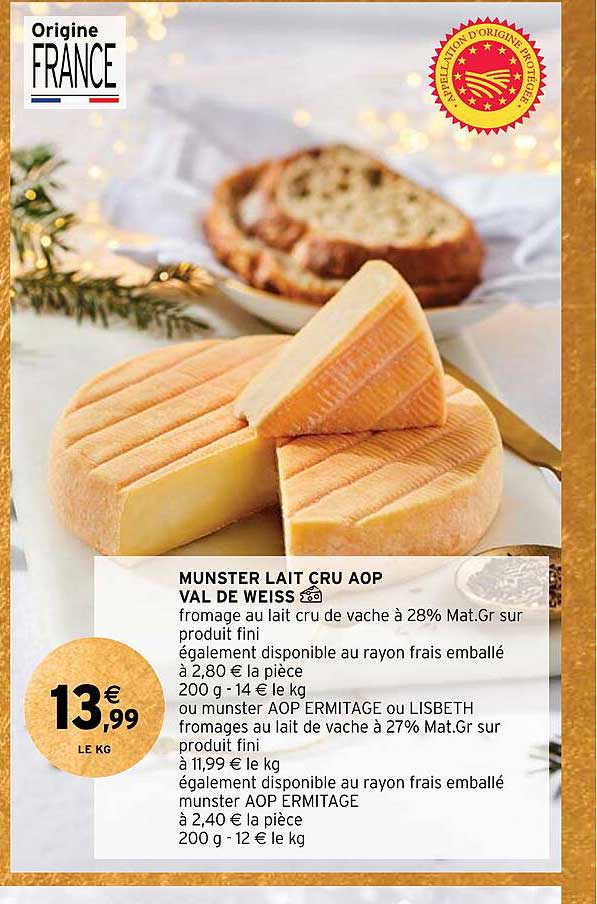 munster lait cru aop val de weiss