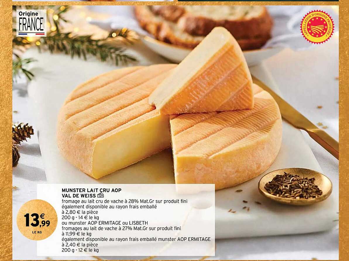 munster lait cru aop val de weiss