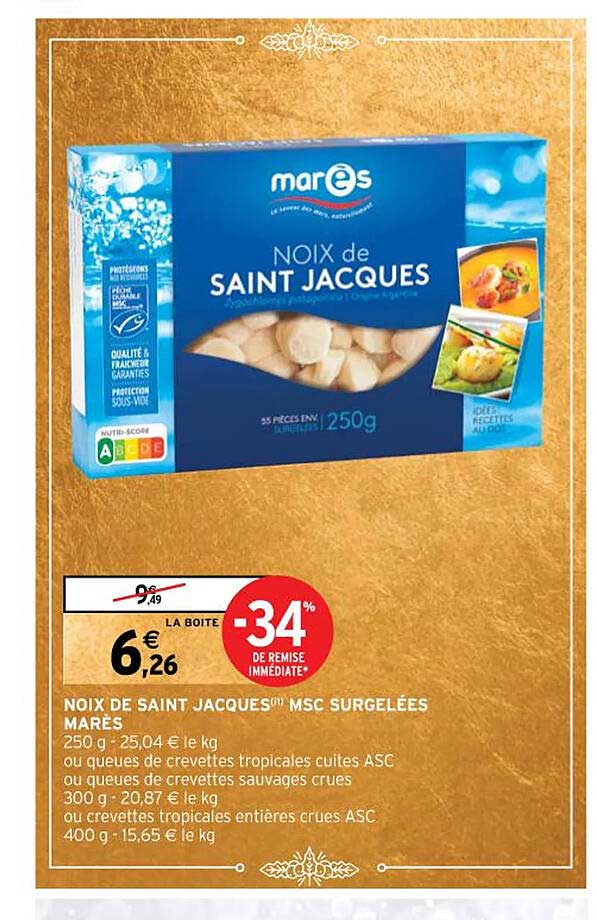 noix de saint jacques msc surgelées marès