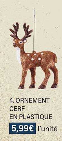 ornement cerf en plastique