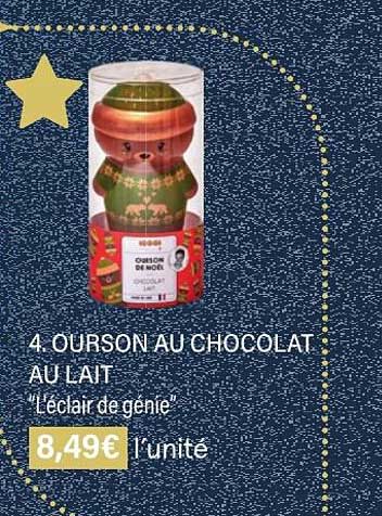 ourson au chocolat au lait "l'éclair de génie"