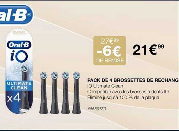 pack de 4 brossettes de rechanges oral-b