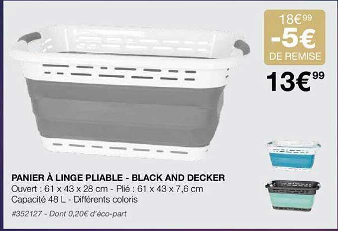 panier à linge pliable - black and decker
