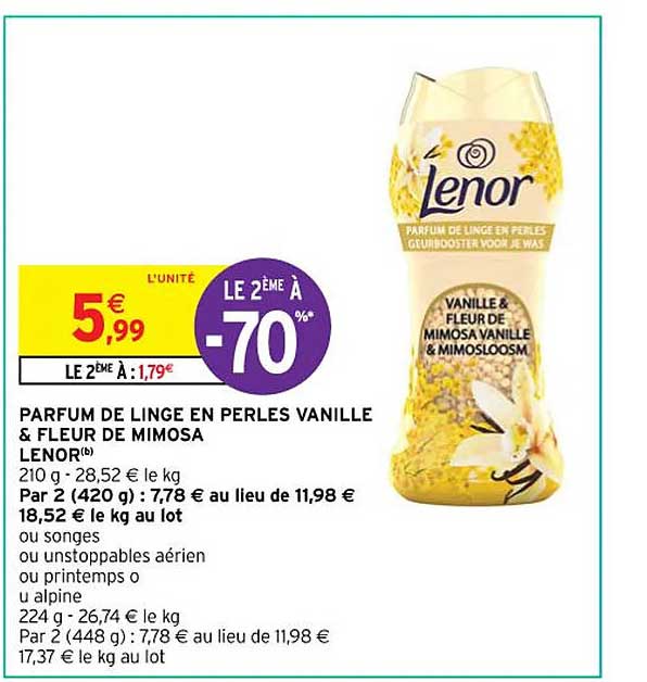 Parfum De Linge En Perles Vanille & Fleur De Mimose Lenor