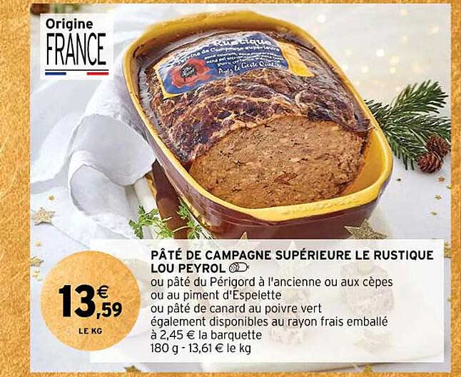 pâté de campagne supérieure le rustique lou peyrol