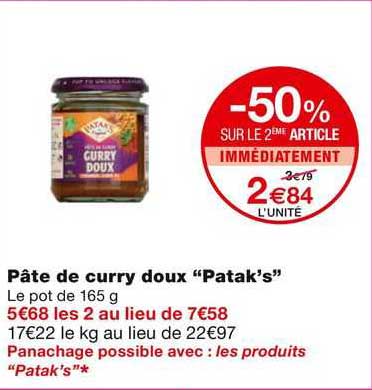 Pâte De Curry Doux "patak's"