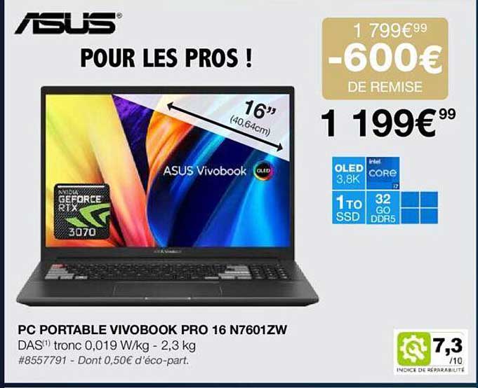 Pc Portable Vivobook Pro 16 N7601zw Asus