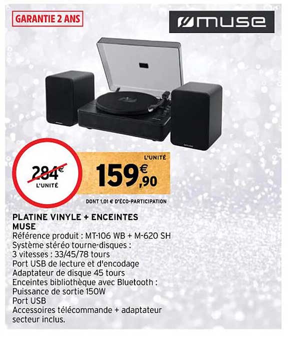 platine vinyle + enceintes muse