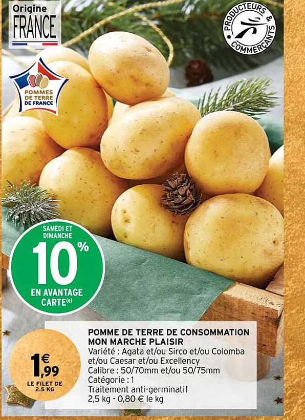 pomme de terre de consommation mon marché plaisir
