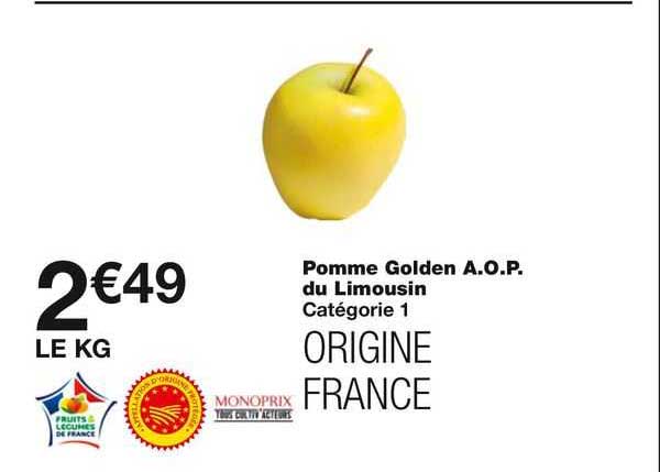 pomme golden a.o.p. du limousin