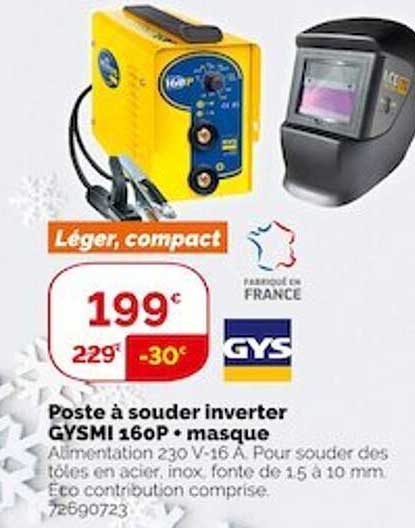 poste à souder inverter gysmi 160p + masque gys