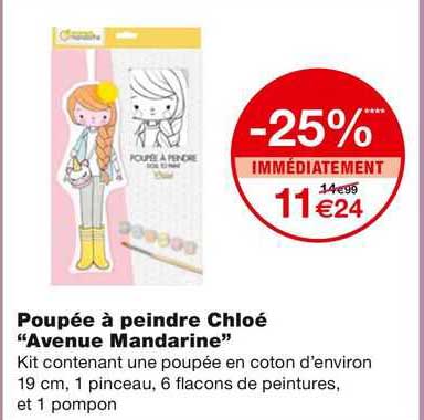 poupée à peindre chloé "avenue mandarine"