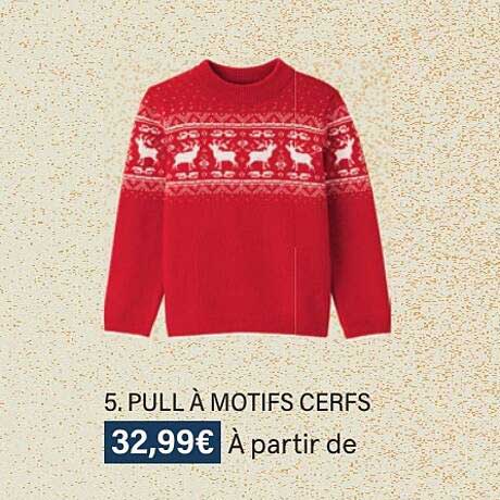 pull à motifs cerfs