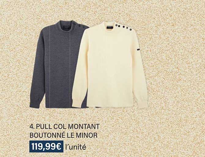 pull col montant boutonné le minor