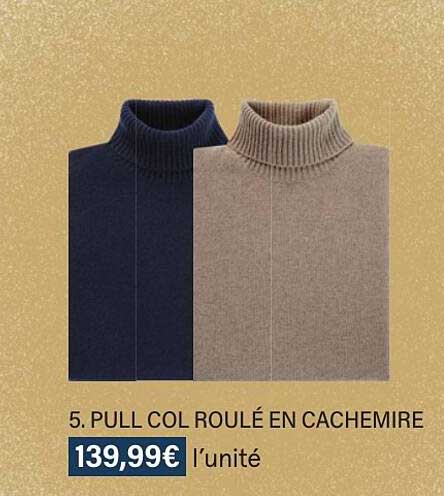 pull col roulé en cachemire