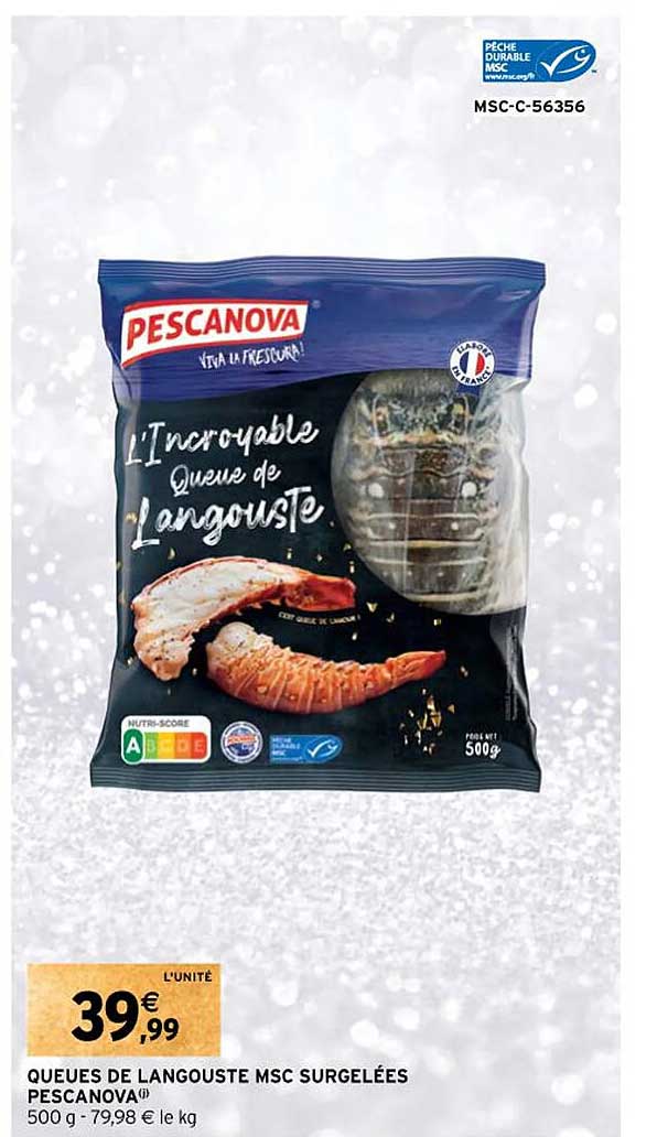 queues de langouste msc surgelées pescanova