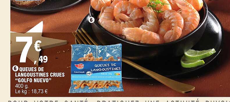 queues de langoustines crues "golfo nuevo"