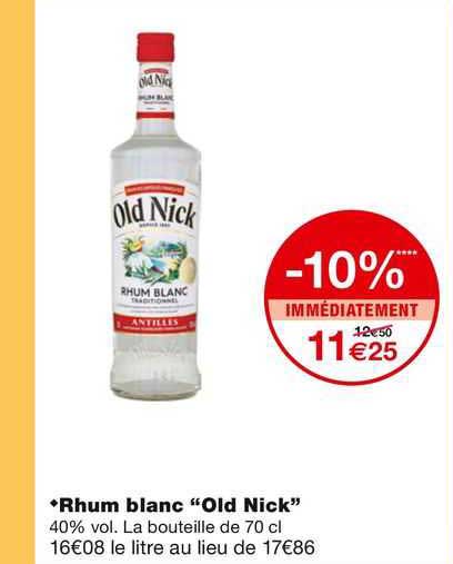 rhum blanc "old nick"