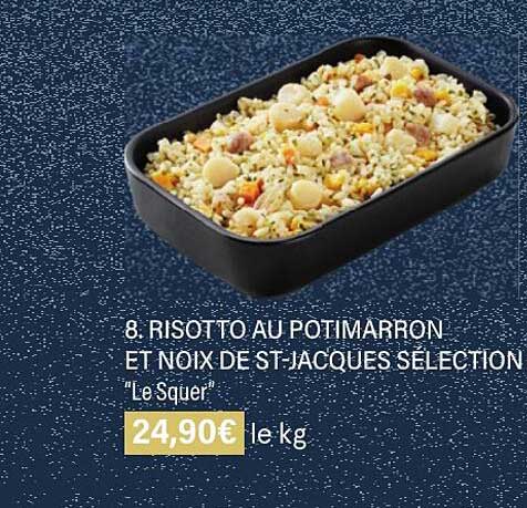 risotto au potimarron et noix de st-jacques sélection "le squer"