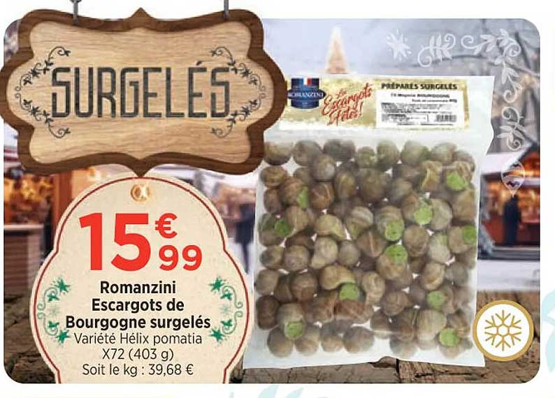 romanzini escargots de bourgogne surgelés