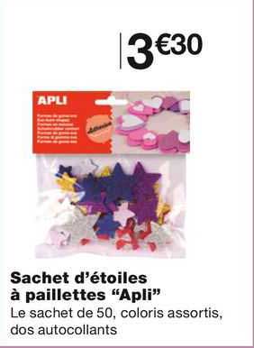 sachet d'étoiles à paillettes "apli"