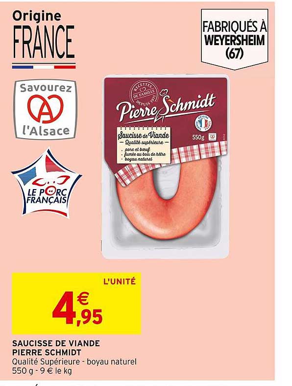 saucisse de viande pierre schmidt