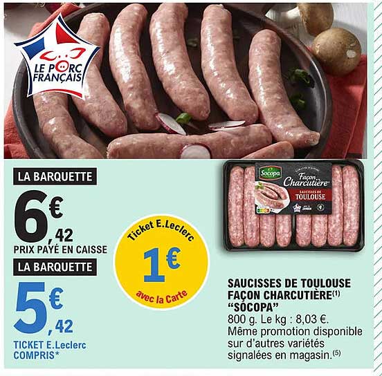 saucisses de toulouse façon charcutière "socopa"