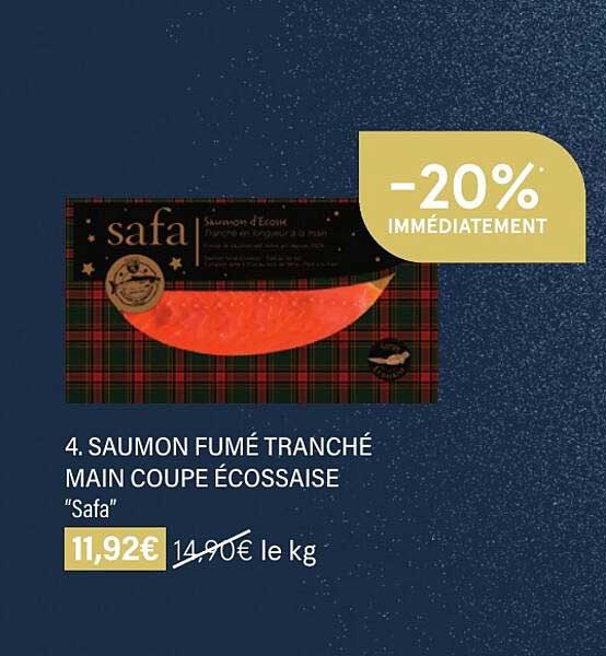 saumon fumé tranché main coupé écossaise "safa"
