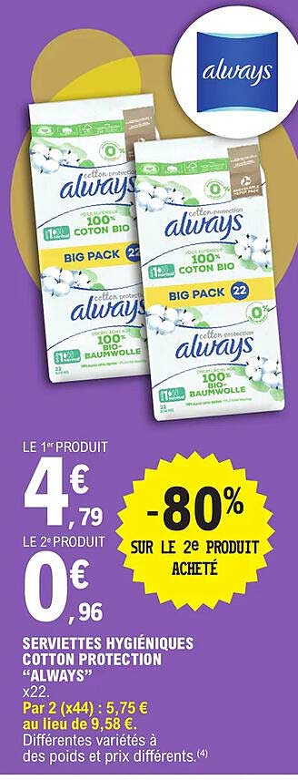 Serviettes Hygiéniques Cotton Protection "always"