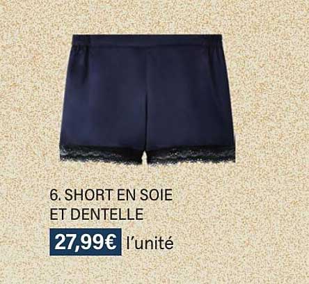Short En Soie Et Dentelle