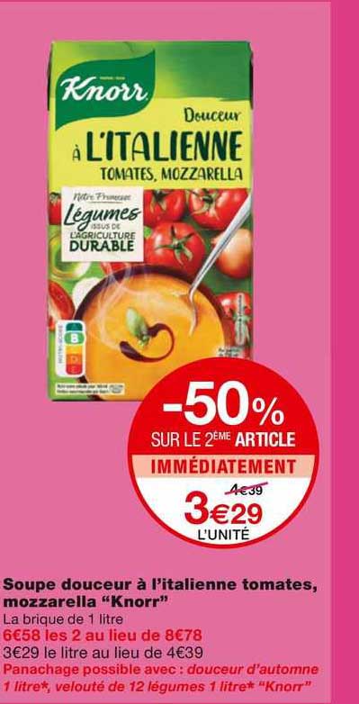 soupe douceur à l'italienne tomates, mozzarella "knorr"