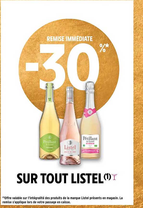 Sur Tout Listel Remise Immédiate -30%