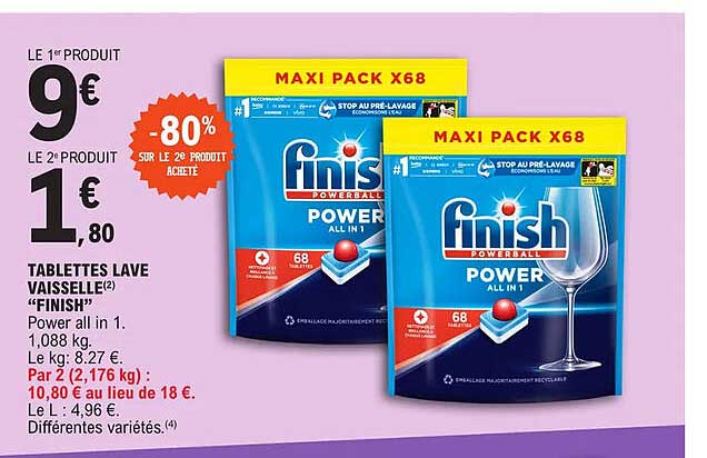 tablettes lave vaisselle "finish"