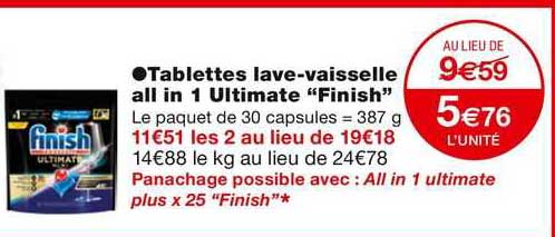 tablettes lave-vaisselle all in 1 ultimate "finish"