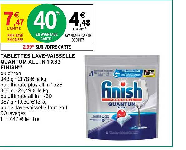 tablettes lave-vaisselle quantum all in 1 x33 finish