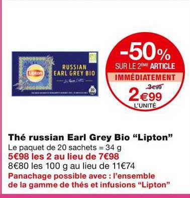 thé russian earl grey bio "lipton"