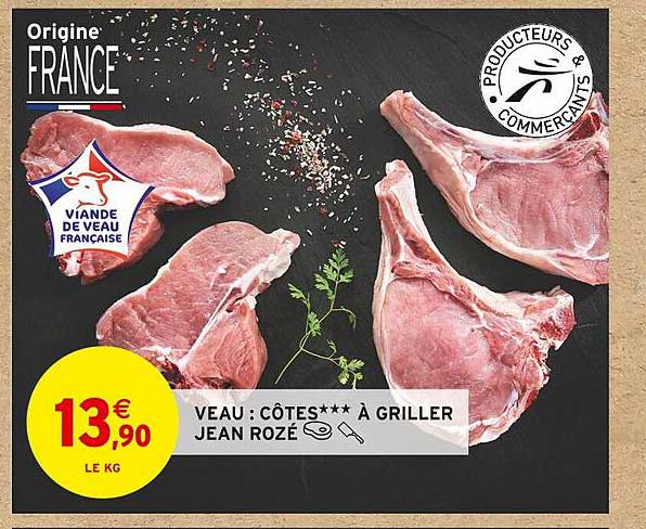 veau : côtes à griller jean rozé