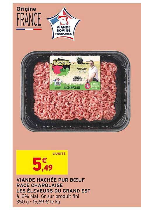 viande hachée pur boeuf race charolaise les éleverus de grand est