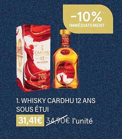 whisky cardhu 12 ans sous étui