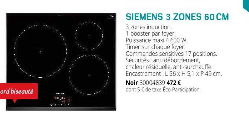 3 zones 60 cm siemens