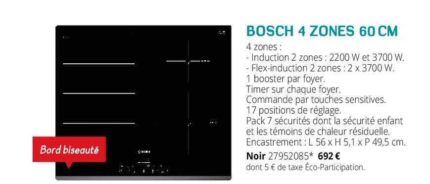 4 zones bosch 60 cm