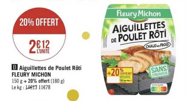 aiguillettes de poulet rôti fleury michon