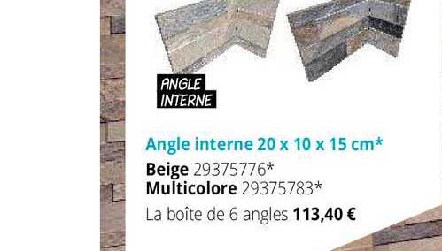 angle interne 20 x 10 x 15 cm