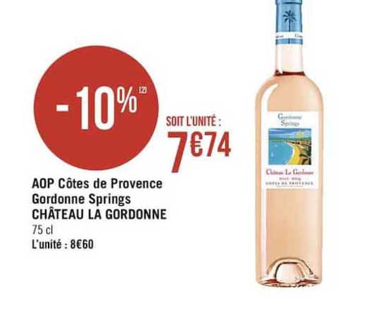 aoc côtes de provence gordonne springs château la gordonne