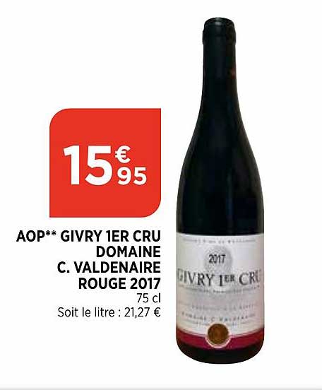 aop givry 1er cru domaine c. valdenaire rouge 2017