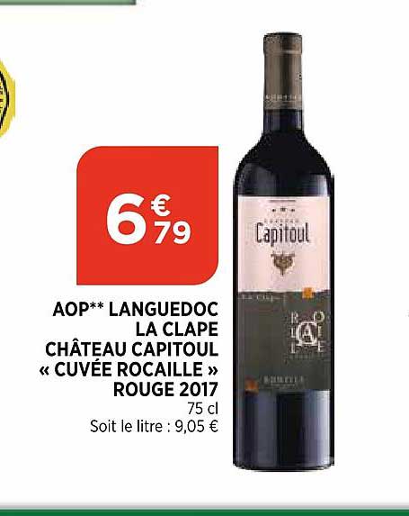 Aop Languedoc La Clape Château Capitoul «cuvée Rocaille» Rouge 2017