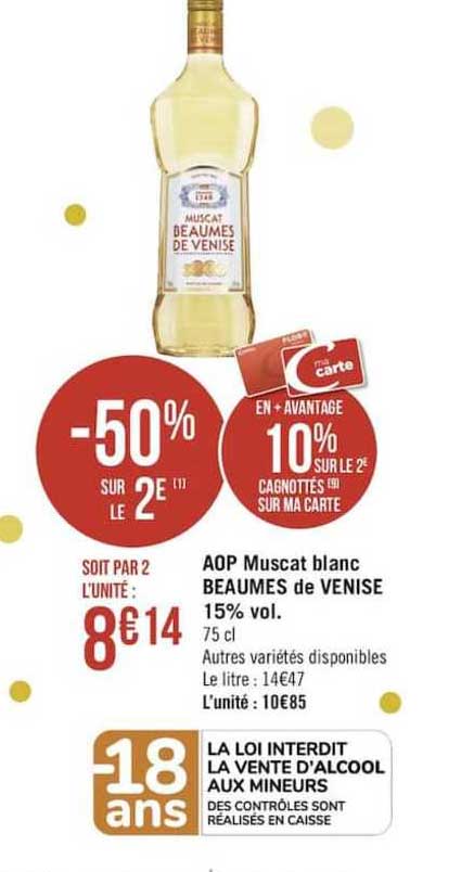 aop muscat blanc beaumes de venise 15% vol.