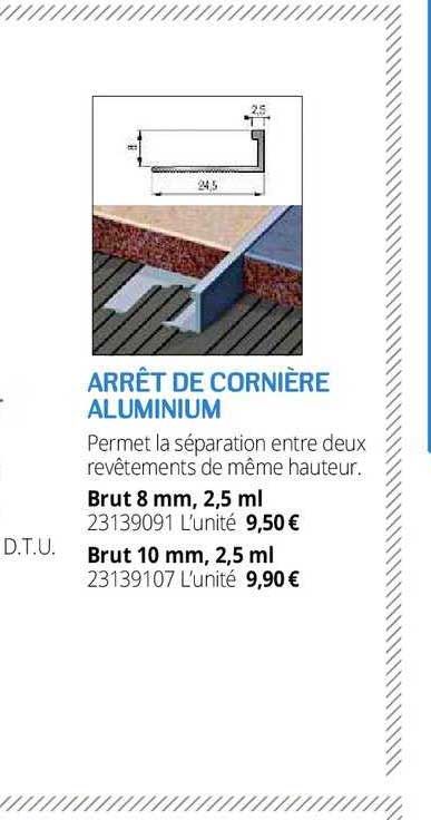 arrêt de cornière aluminium