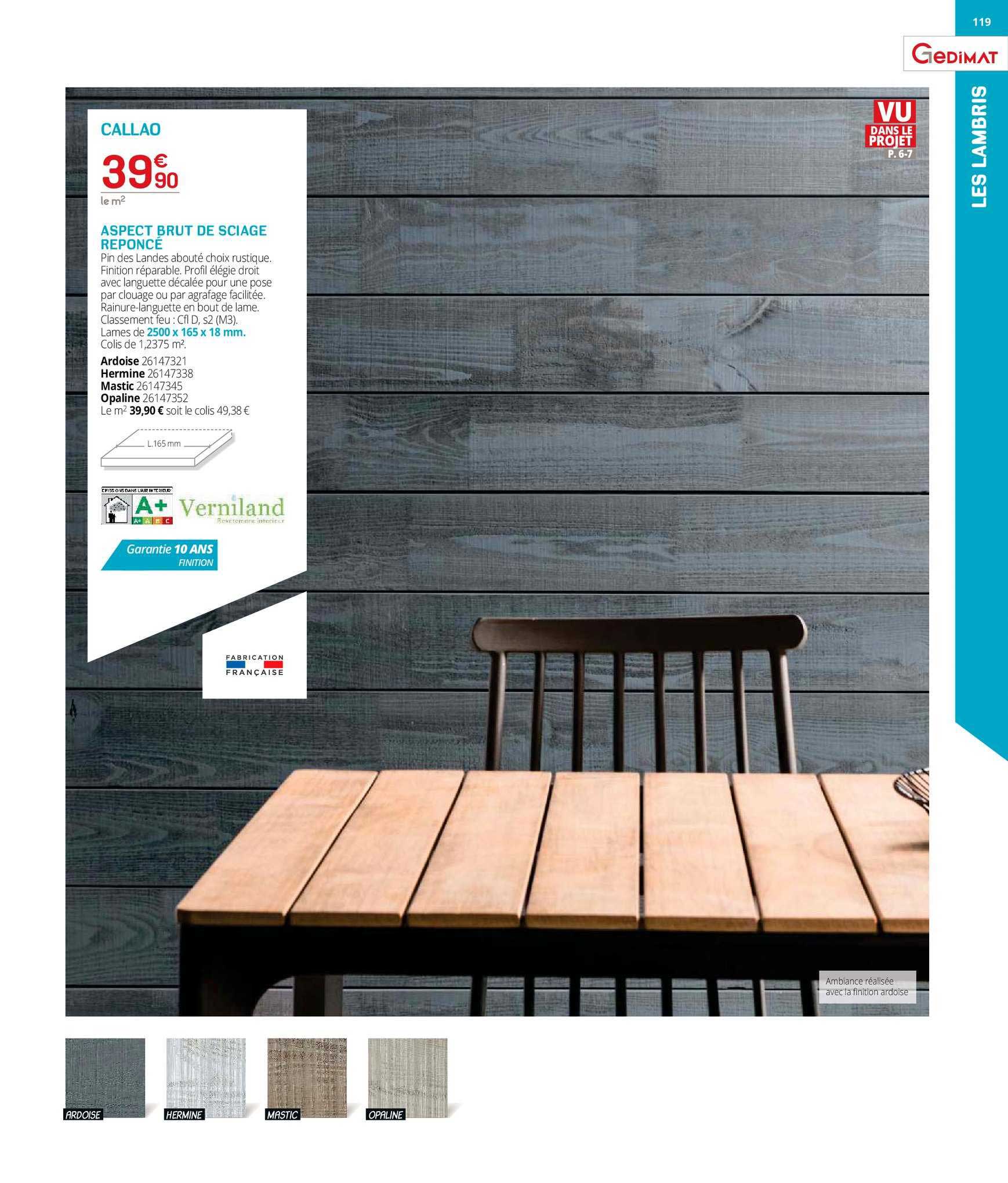 aspect brut de sciage reponcé